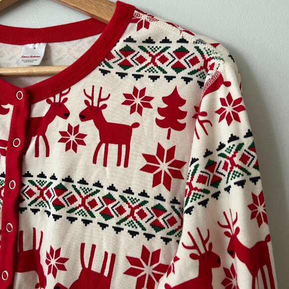 Hanna Andersson Reindeer Holiday Nightshirt Nightgown Pajamas Women's Size XL - Picture 4 of 8